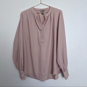 H & M Blouse | Pink w/ Black Polka Dot | Size 12